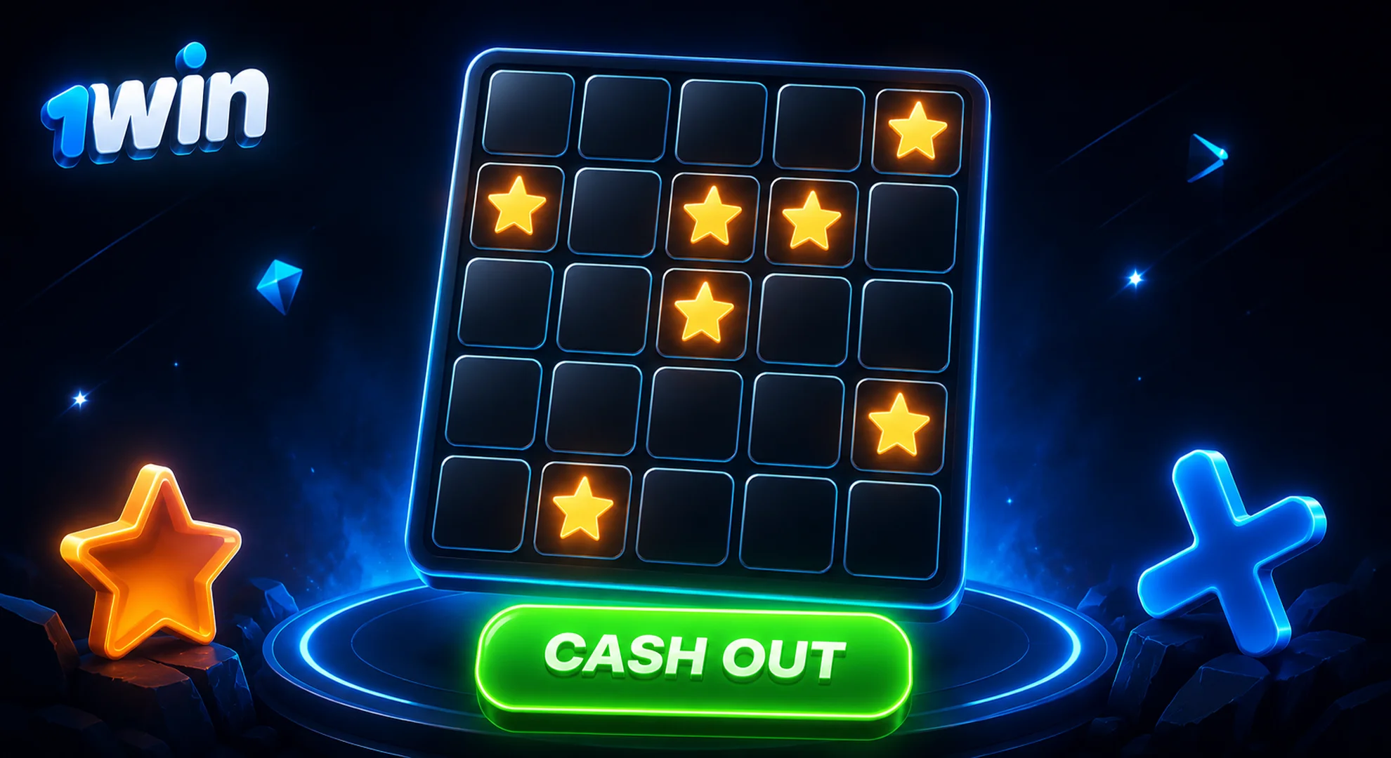 1win Korea Mines Instant Game Tactical 5x5 Grid Stars 2026