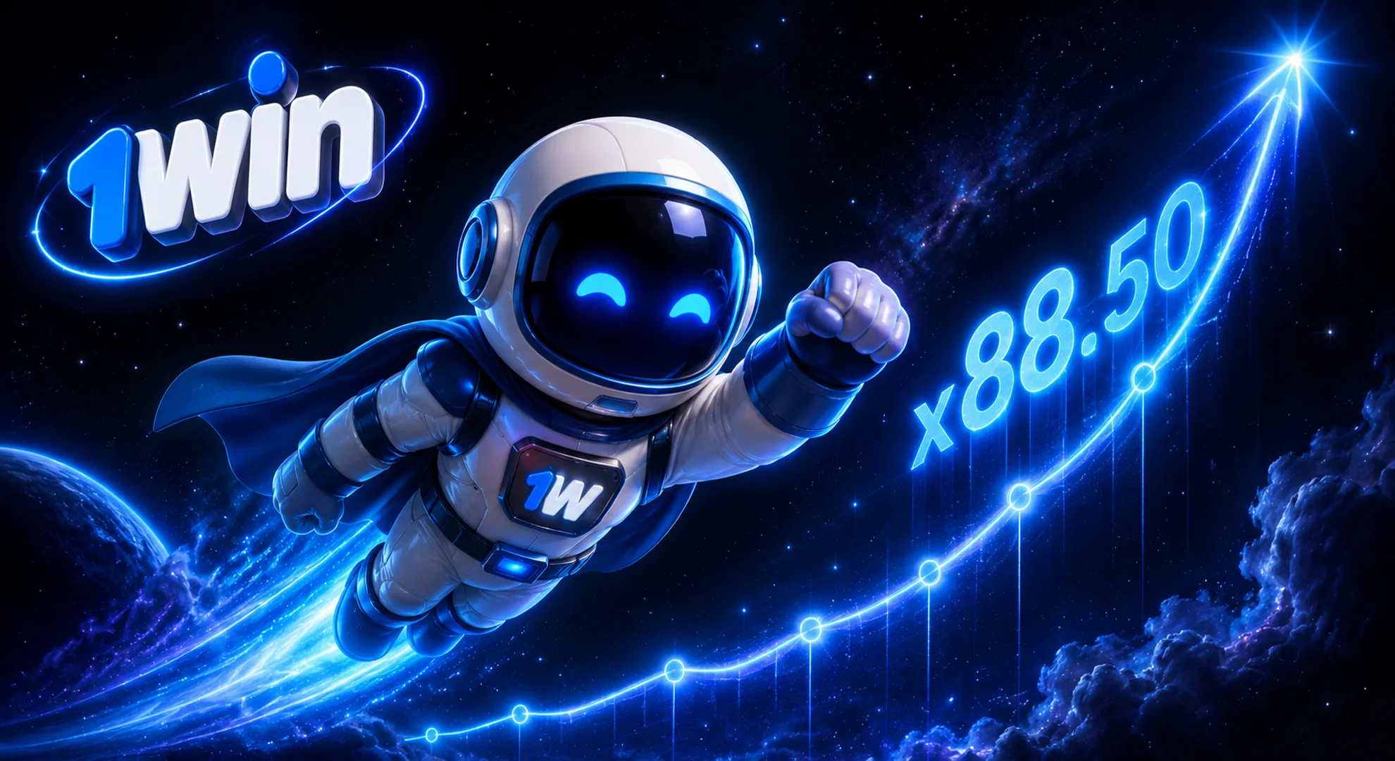 1win Korea Spaceman Crash Game 50 Percent Cash Out Multiplier